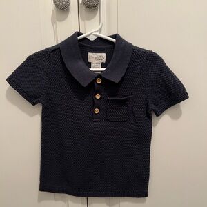 Little Planet Navy Blue Button Up Knit Top